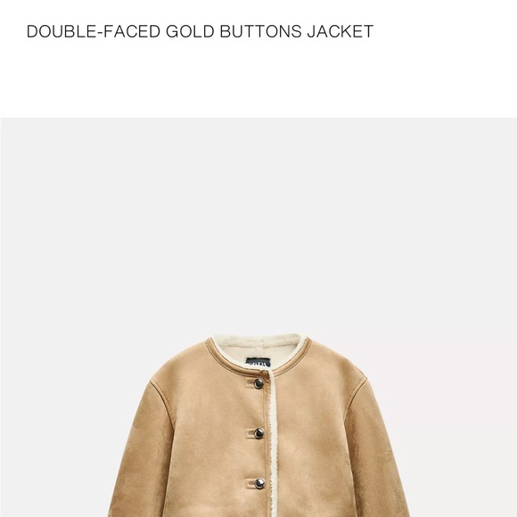 Zara Cream Faux Suede Jacket - Picture 5 of 5